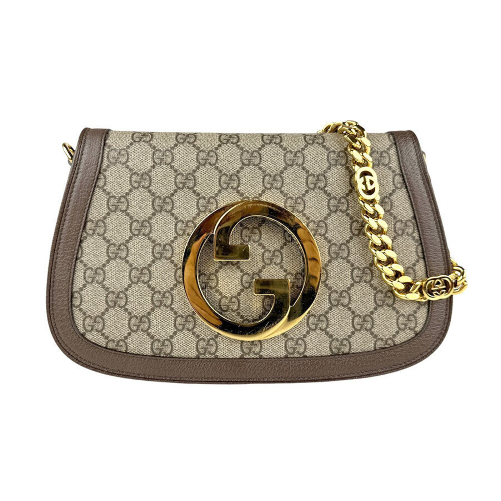 Gucci Blondie GG Supreme Canvas Shoulder Bag Brown